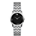 Movado Classic Men's Stainless Steel Bracelet W/ Black Dial from Pedre